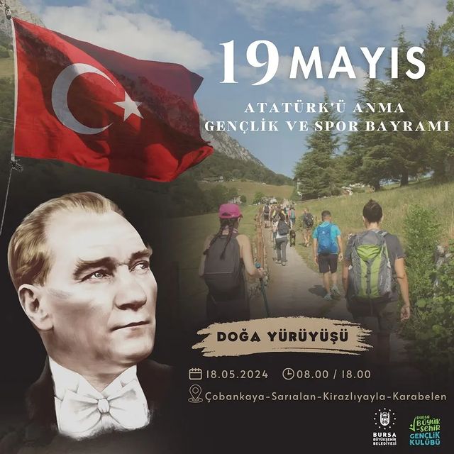 Bursa Büyükşehir Gençlik Kulübü, 19 Mayıs'ta Doğa Yürüyüşü Etkinliği Düzenliyor