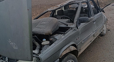 Takla atan otomobilde 5 kişi yaralandı