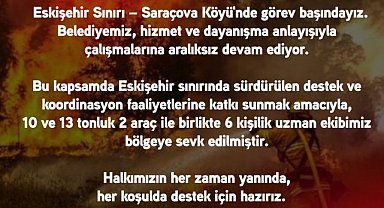 Afyonkarahisar Belediyesi Ekipleri Eskişehir'deki Orman Yangınına Müdahale Ediyor