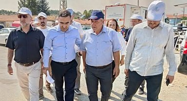 Afyonkarahisar'da Sarıcaova'da Devam Eden Yangın Söndürme Çalışmaları Takip Edildi