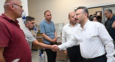 Vali Aksoy, orman yaralılarını ziyaret etti