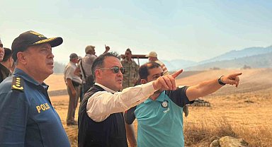 Vali Sözer, yangın bölgesinde inceleme yaptı